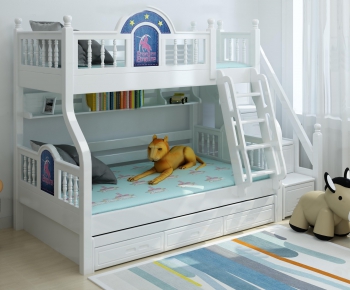 Simple European Style Bunk Bed-ID:617990174