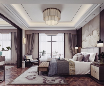 New Chinese Style Bedroom-ID:375722819