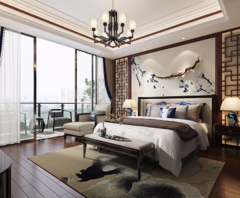 New Chinese Style Bedroom-ID:518202412