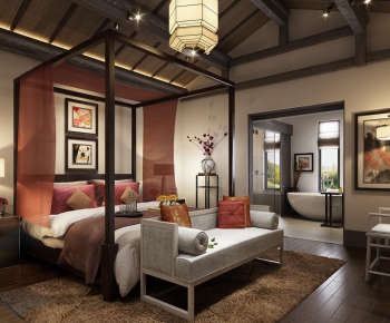 New Chinese Style Bedroom-ID:734226831