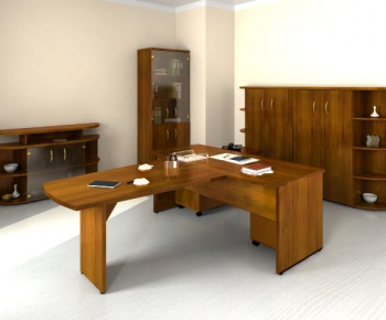 European Style Computer Desk And Chair-ID:894896864