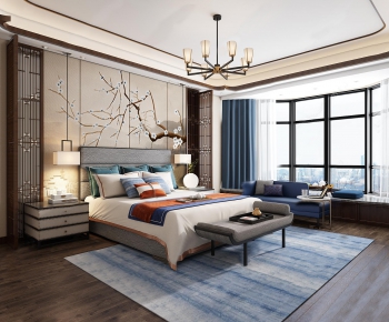 New Chinese Style Bedroom-ID:758457925