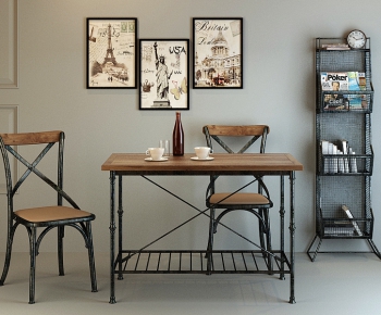 American Style Industrial Style Leisure Table And Chair-ID:496760568