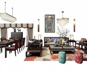 New Chinese Style Sofa Combination-ID:868128697