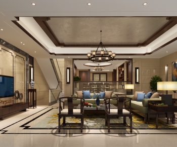 New Chinese Style A Living Room-ID:225064793