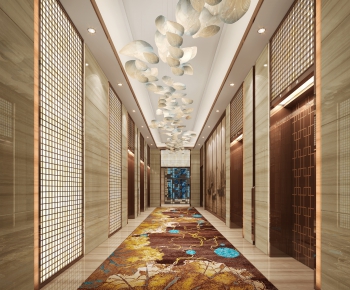 New Chinese Style Corridor Elevator Hall-ID:141082478
