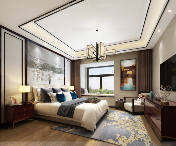 New Chinese Style Bedroom-ID:619462423