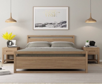 Nordic Style Double Bed-ID:604817215