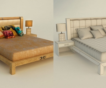 Simple European Style Double Bed-ID:160457943