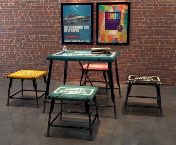 LOFT Industrial Style Leisure Table And Chair-ID:935706924