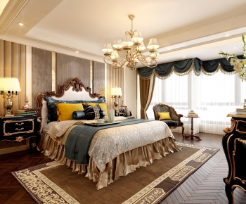 American Style New Classical Style Bedroom-ID:741607857