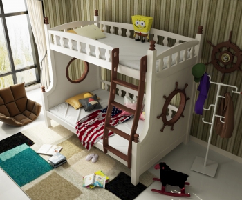 Simple European Style Bunk Bed-ID:623148413