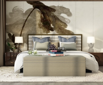 New Chinese Style Double Bed-ID:536713821