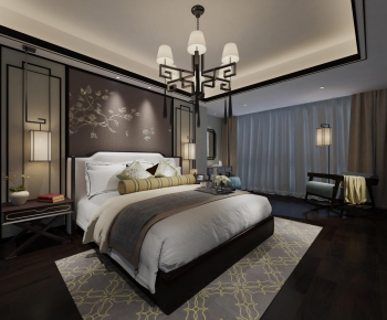 New Chinese Style Bedroom-ID:371428363