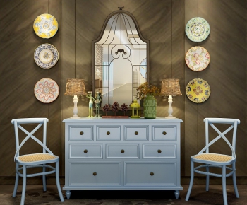 American Style Idyllic Style Side Cabinet/Entrance Cabinet-ID:922189992