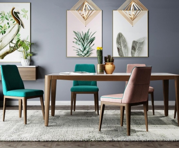 Nordic Style Dining Table And Chairs-ID:152189643