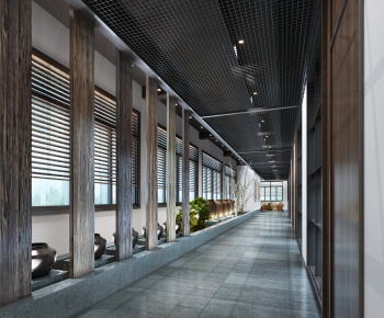 New Chinese Style Corridor Elevator Hall-ID:205483114