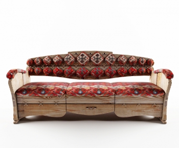 Southeast Asian Style Country Style Three-seat Sofa-ID:414018883