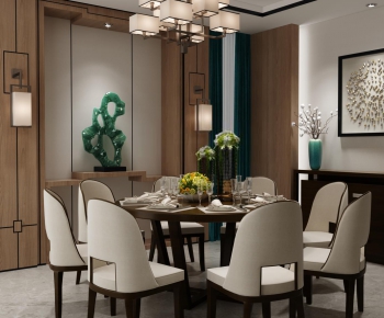 Modern New Chinese Style Dining Room-ID:136087362