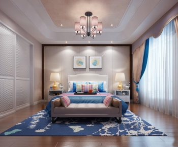 New Chinese Style Bedroom-ID:388351275