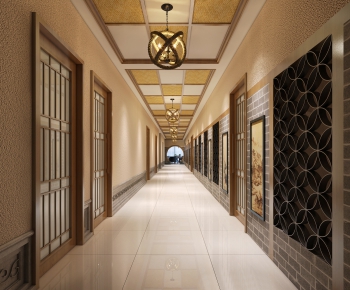 New Chinese Style Corridor Elevator Hall-ID:739639685