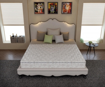Modern American Style Double Bed-ID:800263348