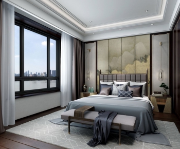 New Chinese Style Bedroom-ID:974424367