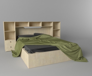 Modern Double Bed-ID:911374986