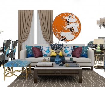 New Chinese Style Sofa Combination-ID:852017762