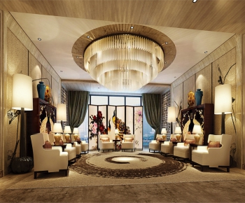 Modern New Chinese Style Reception Room-ID:474813812