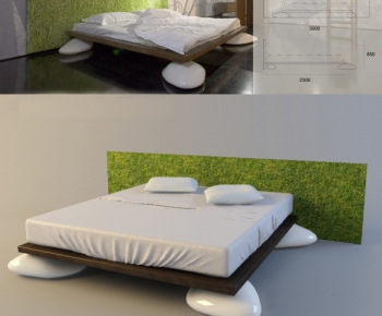 Modern Double Bed-ID:252305676