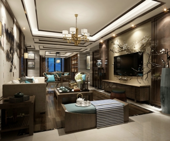 New Chinese Style A Living Room-ID:203392328