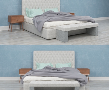Modern Double Bed-ID:763890246