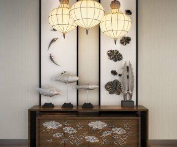 Southeast Asian Style New Chinese Style Side Cabinet/Entrance Cabinet-ID:360223176