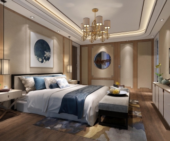 New Chinese Style Bedroom-ID:252919932