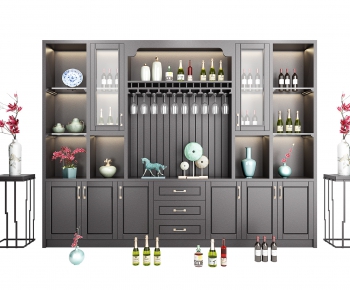 New Chinese Style Wine Cabinet-ID:814250233