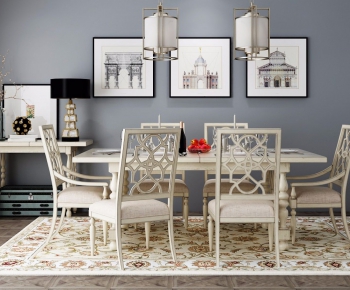 American Style Dining Table And Chairs-ID:667057296