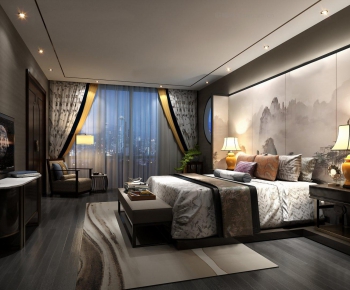 New Chinese Style Bedroom-ID:728214846