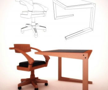 Modern Computer Desk And Chair-ID:426653363