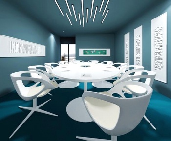 现代简约办公会议室桌椅3D模型