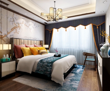 New Chinese Style Bedroom-ID:560217861