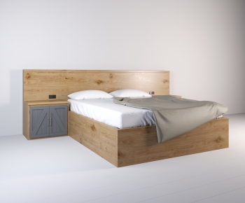 Modern Double Bed-ID:902339532