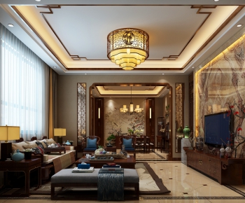 Chinese Style A Living Room-ID:427966935