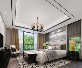 New Chinese Style Bedroom-ID:341602669