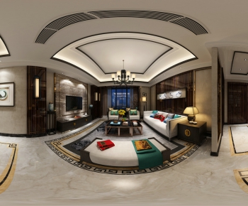 New Chinese Style A Living Room-ID:939497678