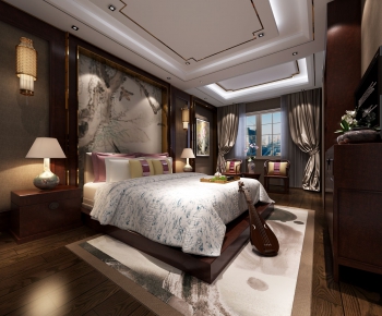 Modern New Chinese Style Bedroom-ID:354333432