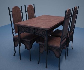 European Style Dining Table And Chairs-ID:192069614