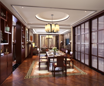 New Chinese Style Dining Room-ID:371152913