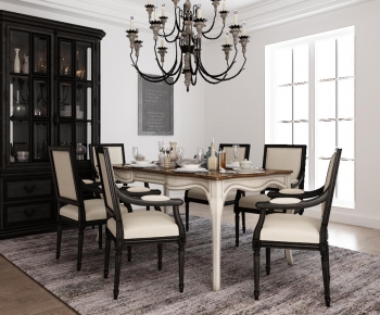 American Style Dining Table And Chairs-ID:242718682
