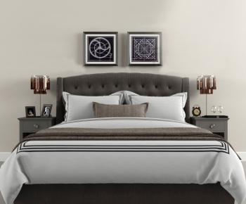 Modern American Style Double Bed-ID:437867778